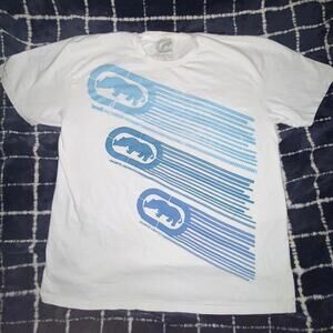 White and blue ecko unltd Y2K T Shirt